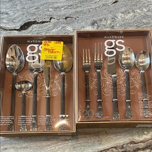 Handmade Silver and Black Cutlery Set